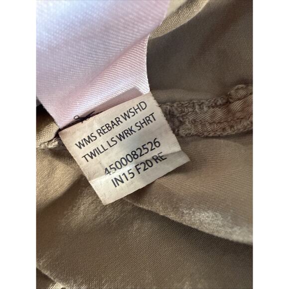 Ariat Womens Rebar Washed Twill Work Shirt, Khaki, Medium - Picture 8 of 9